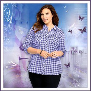 Torrid Gingham Button Down Shirt